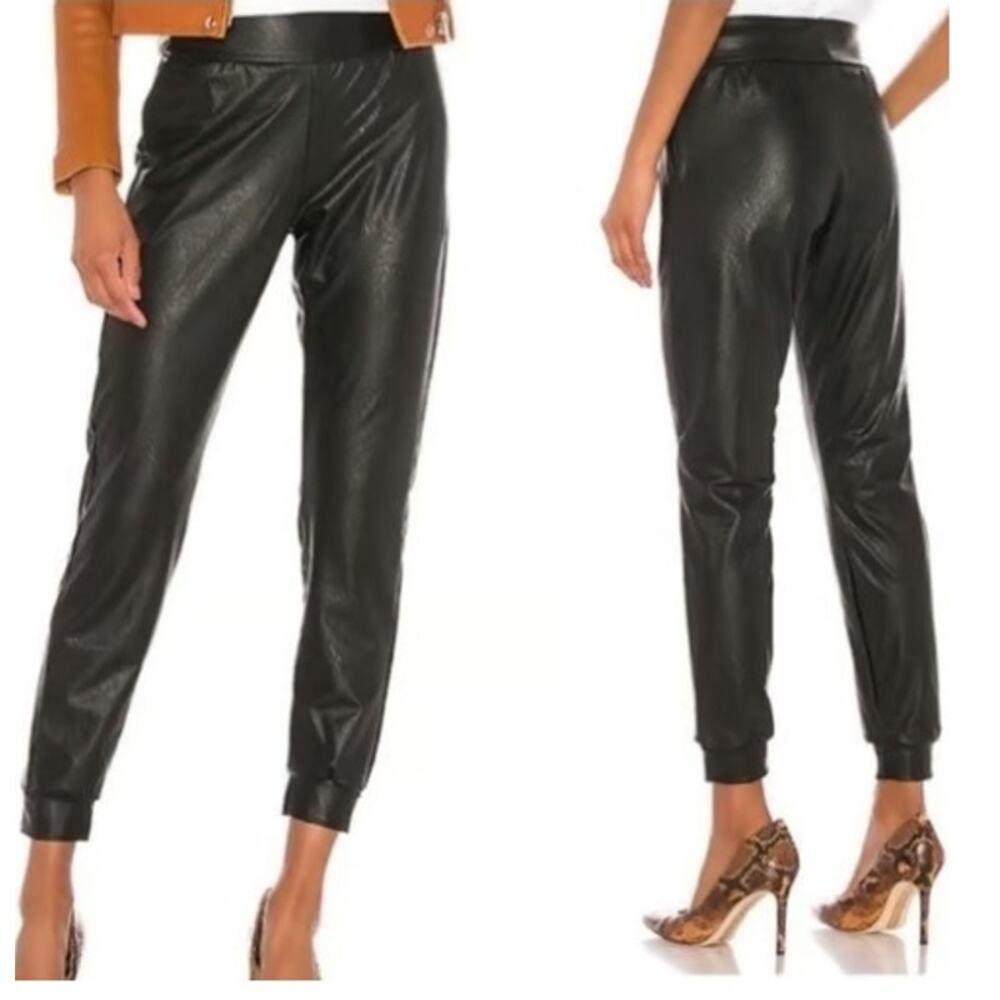 Commando Faux Leather Jogger Pants Womens Size XS Black Highwaisted Pull On